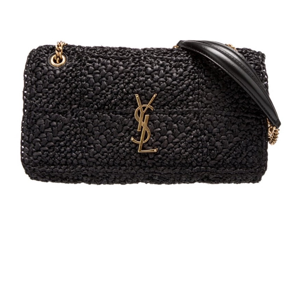 Saint Laurent Black Raffia Jamie Bag Medium